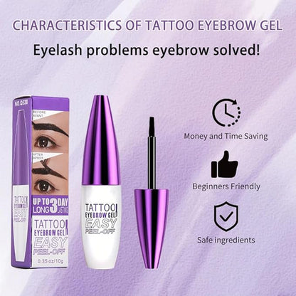 2Pcs Peel-Off Tattoo Eyebrow Gel, Transfer-proof, Waterproof (Brown)