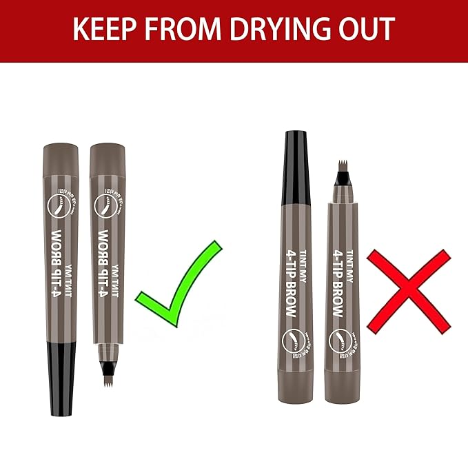 2024 New Magic Eyebrow Pencil, 3D Waterproof Microblading Eyebrow Pencil Contouring Pen, 4-point Brow Lifter, Natural Fine Stroke Microblading Eyebrow Pencil(Grey)
