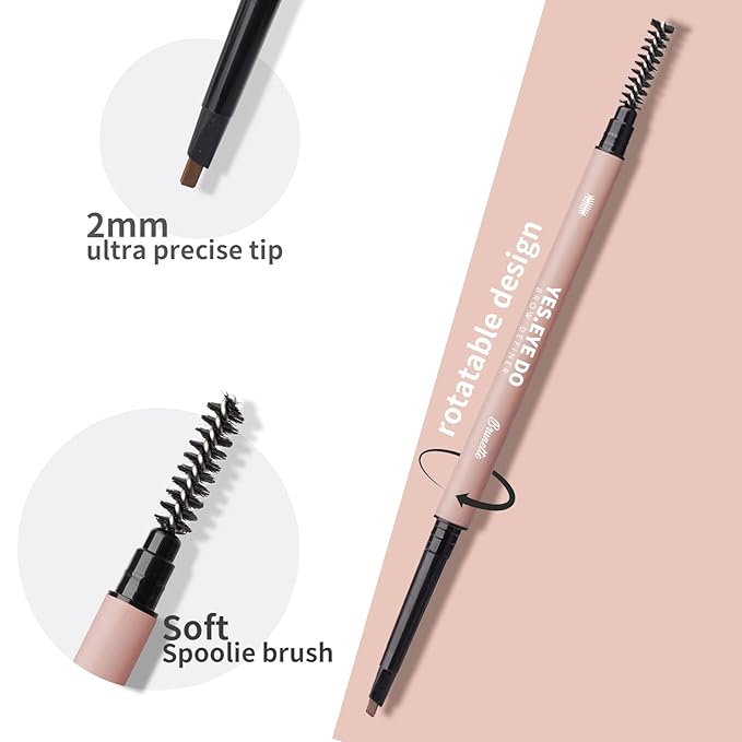 Gray Eyebrow Pencil for Older Women & Light Gray Eyebrow Pencil for Older Women with 4-Prong Precision Tip