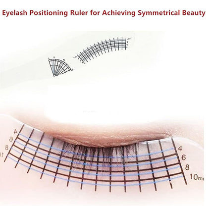 6 Pcs Eyebrow Ruler, Disposable Eyelash Measuring Ruler Eyelash Stencils Ruler Eyelashes Length Curling Degree Ruler Professional Lashes Symmetrical Positioning Extension Styling Tool