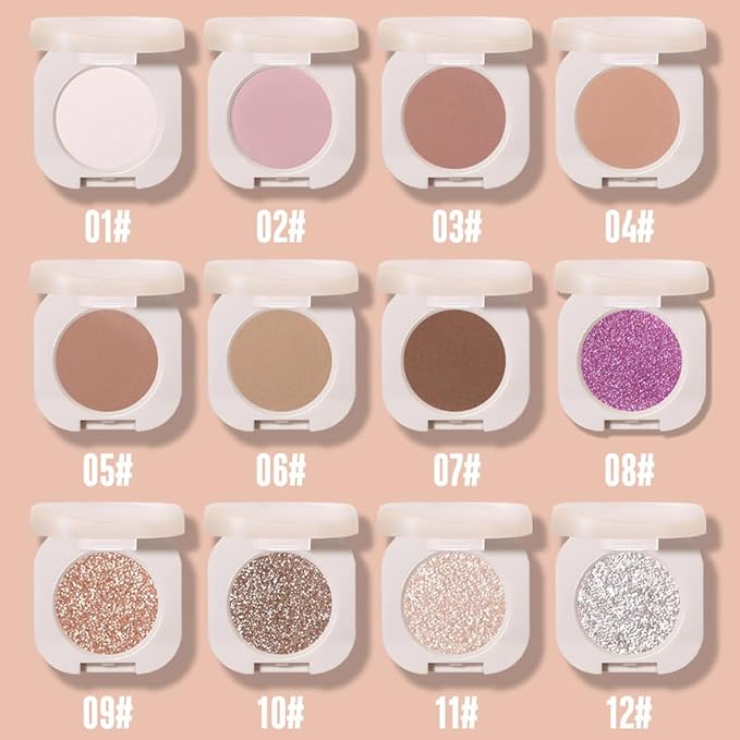 Single Nude Pink Matte Eyeshadow,Bright High Pigment Intense Monochrome Eye Shadow,Apply Makeup Easily,Matte Pressed Powder Single Eyeshadow,24 Hour Eye Makeup Longwear Waterproof,Blendable