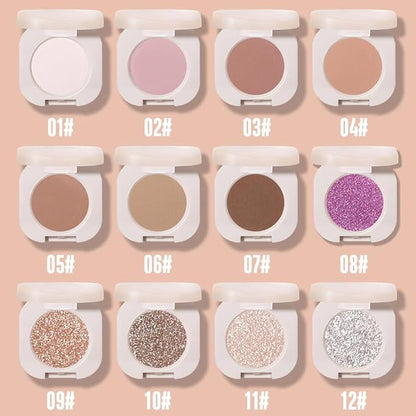 Single Nude Pink Matte Eyeshadow,Bright High Pigment Intense Monochrome Eye Shadow,Apply Makeup Easily,Matte Pressed Powder Single Eyeshadow,24 Hour Eye Makeup Longwear Waterproof,Blendable