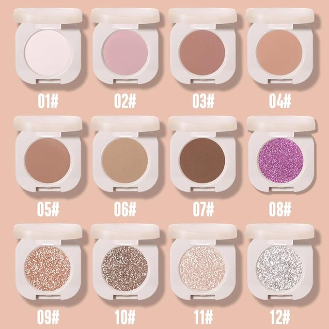 Pressed Single Matte Tan Eyeshadow Palette, Brown Eyeshadow For Old Women, Neutral Matte Pressed Powder Single Vegan Eyeshadow; Talc, Paraben & Cruelty Free, (03)