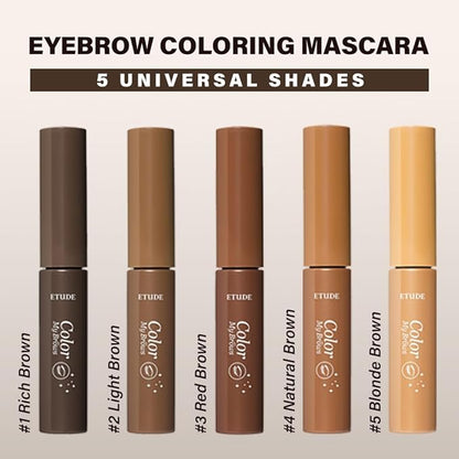 ETUDE Color My Brows Big Size - Natural Brown (9g) | Beeswax & Carnauba Wax | Eyebrow Mascara, Quickly Fixing Natural Eyebrow Makeup with Care Effect | Korean Makeup, Kbeauty