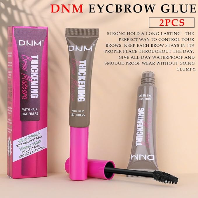 Tinted Thickening Brow Mascara,Brow Fast Sculpt,Waterproof, Transfer-proof, Brush to Fill in Eyebrows and Cover Gray Hairs - Cruelty Free (2pcs 02 Cool Blonde &05 Cool Ash Brown)