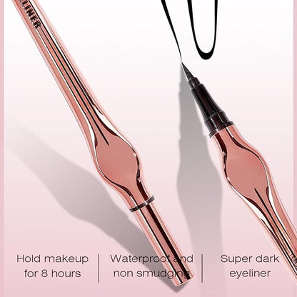 Matte Black Eyeliner Pen - Smudge-Proof Formula, Easy to Apply, Vegan & Cruelty Free, Ideal for Winged Liner Looks