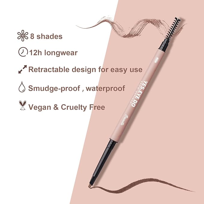 Gray Eyebrow Pencil for Older Women & Light Gray Eyebrow Pencil for Older Women with 4-Prong Precision Tip