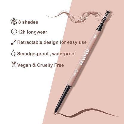 Gray Eyebrow Pencil for Older Women & Light Gray Eyebrow Pencil for Older Women with 4-Prong Precision Tip