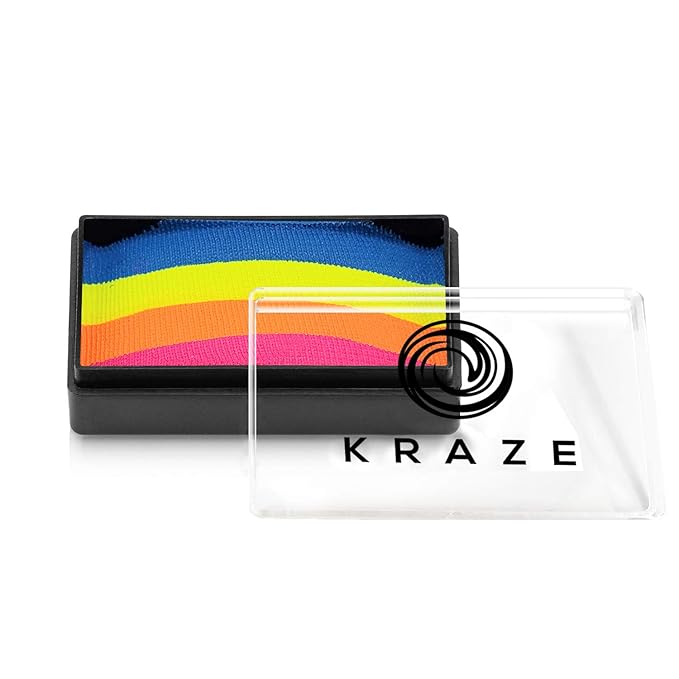 Kraze FX Dome Stroke - Wish (25 gm), Professional 1-Stroke Split Cake, Hypoallergenic, Non-Toxic, Water Activated Face & Body Painting Makeup Supplies for Sensitive Skin, Kid Safe, Adults