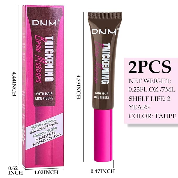 Tinted Thickening Brow Mascara,Brow Fast Sculpt,Waterproof, Transfer-proof, Brush to Fill in Eyebrows and Cover Gray Hairs - Cruelty Free - Light Medium Brown (2pcs 07 Espresso)