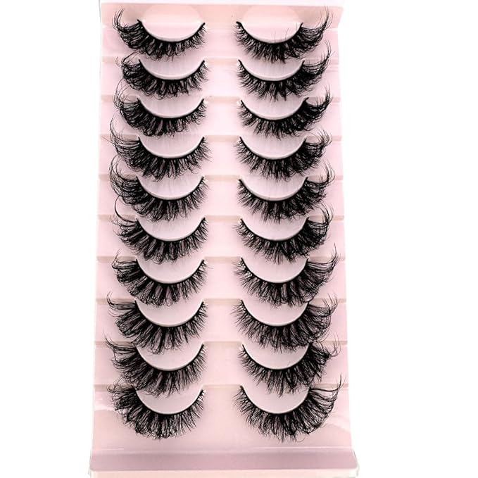 HBZGTLAD Soft Mink Eyelashes 3D Curl Winged End Eye Elongated Fake Lashes Thick Handmade Natural False Eyelash Messy Cross Lash Wholesale (AD-18)