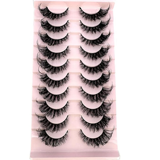 HBZGTLAD Soft Mink Eyelashes 3D Curl Winged End Eye Elongated Fake Lashes Thick Handmade Natural False Eyelash Messy Cross Lash Wholesale (AD-18)