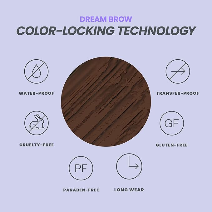 Wonderskin Dream Brow Eye Brow Gel, Long Lasting Eyebrow Gel, Waterproof, Transfer Proof Tinted Filler Eyebrow Mascara (Dark Brunette)