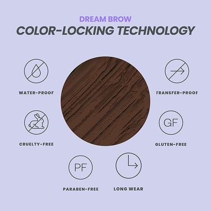 Wonderskin Dream Brow Eye Brow Gel, Long Lasting Eyebrow Gel, Waterproof, Transfer Proof Tinted Filler Eyebrow Mascara (Dark Brunette)