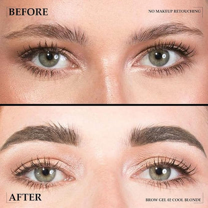 Tinted Thickening Brow Mascara,Brow Fast Sculpt,Waterproof, Transfer-proof, Brush to Fill in Eyebrows and Cover Gray Hairs - Cruelty Free - Light Medium Brown (1pc 02 Cool Blonde)