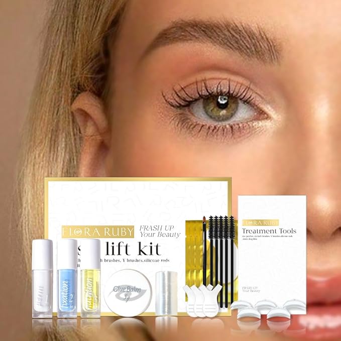 Lash Lift Kit and Brow Lamination Kit, 2 IN 1 Professional Lash Lifting & Eyebrow Lamination Kit with All tools, 6-8 Weeks Long Lasting, Suitable for Salon & Home Use