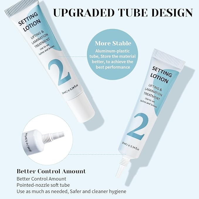 Lash Setting Lotion Tube Pro for Eyelash Lift Lash Perm Brow Lamination Home and Salon Use (Only Setting Lotion)