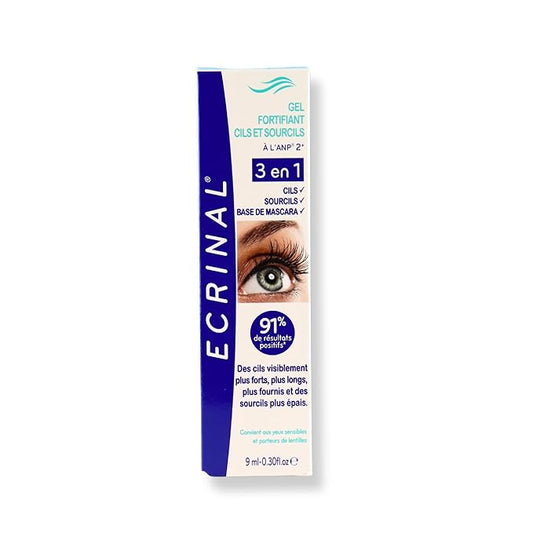 Ecrinal ANP2+ Strengthening Lash Gel - 3 in 1 Eyelash and Eyebrow Serum for Fuller, Thicker, Stronger Lashes, Eye Brow Clear Gel, Mascara Base, Suitable for Sensitive Eyes & Contact Lens Wearers, 9ml