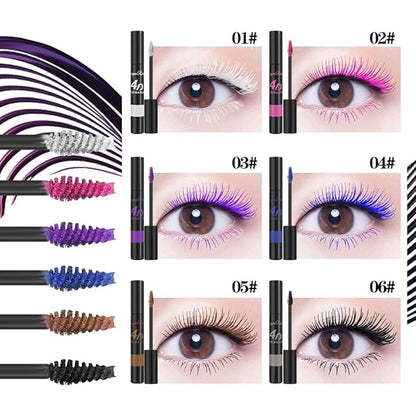 Blue 4D Colored Waterproof Mascara For Curling Eyelashes, Long Lasting Quick Dry Volumizing & Lengthening Mascara, Liquid Mascara Eye Makeup for Women, Lightweight Feel, Fast-Drying, 04