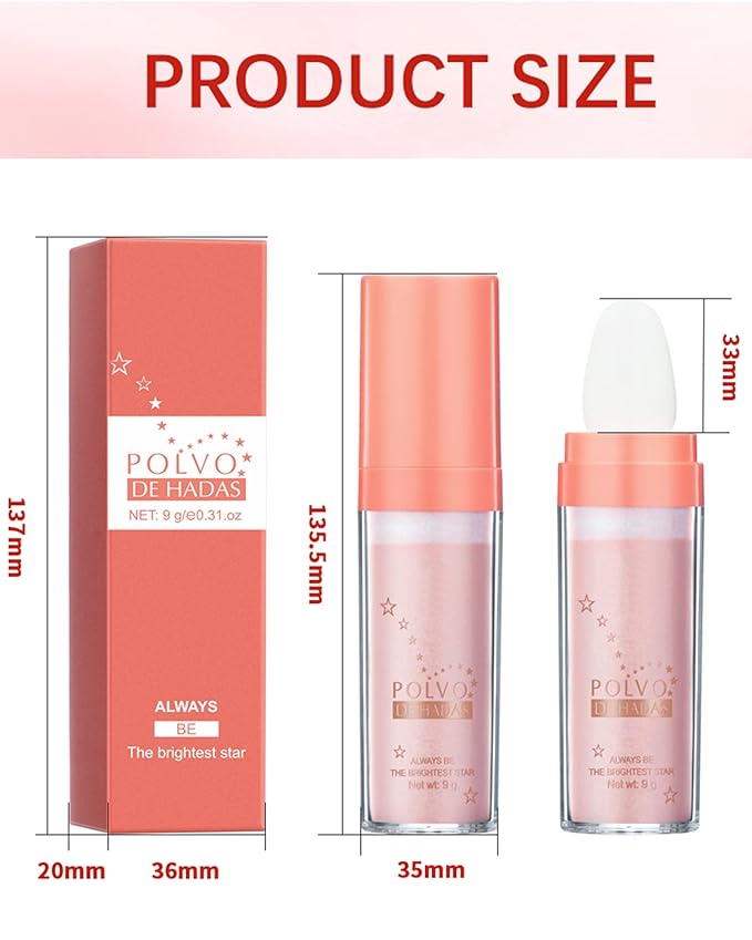 Body Glitter Highlighter Powder Stick,Polvo De Hadas Face Body Shimmer Sparkle Loose Highlight Powder,High Gloss Fairy Glitter Christmas Makeup for Hair Face Body Cosmetic with Luster -03#Pink