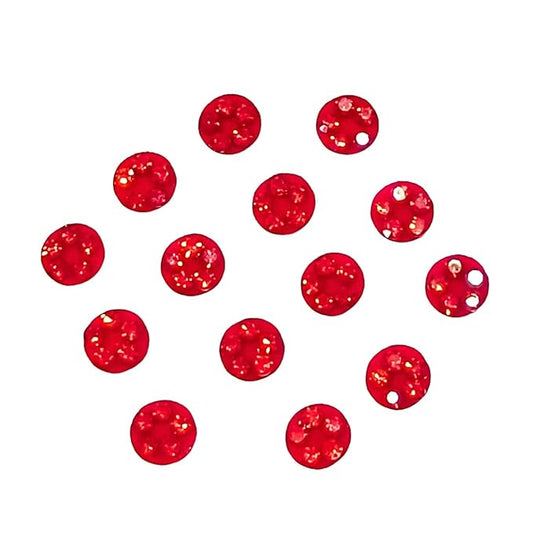 Red Round Volvet With Round Red Stone Bindi for Women's | Red Colour Kumkum Bindi,Sticker Bindi, Small Ethnic Bindi, Tikka for Women’s