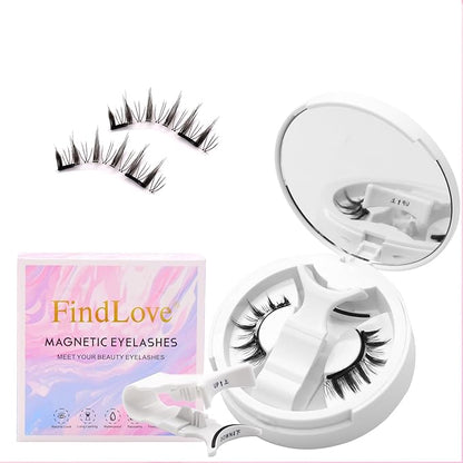 Reusable Magnetic Lashes Natural Look Magnetic Eyelashes without Eyeliner No Glue Needed False Eyelashes Magnetic Lashes Kit with Applicator
