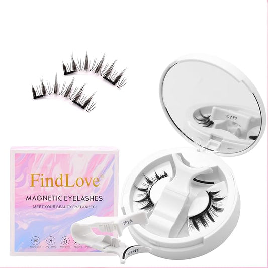 Reusable Magnetic Lashes Natural Look Magnetic Eyelashes without Eyeliner No Glue Needed False Eyelashes Magnetic Lashes Kit with Applicator