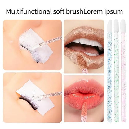 50 Pink Lash Spoolies for Eyelash Extensions, 50 Lip Brush for Lipstick, 50 Micro Swabs for Eyebrow Lamination,6Pcs Y Shape Eyelash Lift Tool Eyelash Brush,5 Pairs Lint Free Under Eye Gel Pads