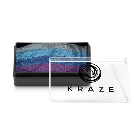 Kraze FX Dome Stroke - Ice Fairy (25 gm), Professional 1-Stroke Split Cake, Hypoallergenic, Non-Toxic, Water Activated Face & Body Painting Makeup Supplies for Kids Safe Adults