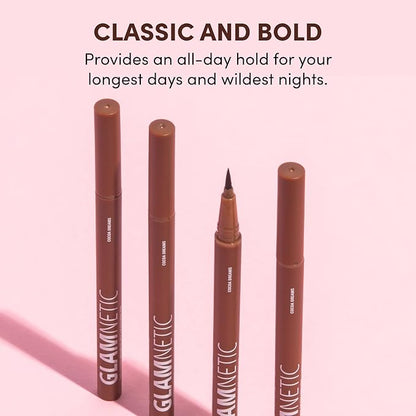 Glamnetic Magnetic Felt Tip Eyeliner - Cocoa Dreams | Soo Future! Brown Waterproof Liquid Liner Pen for Magnetic Eyelashes, Sweatproof, Paraben-Free