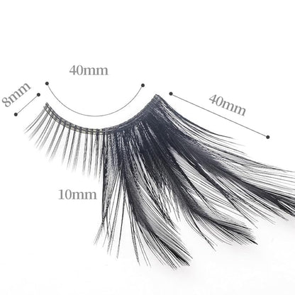 halloween Feather Eyelashes witch makeup Cat eyes Black tail Lashes extension wedding Show Halloween Cosplay Wedding false lashes drama theatre model Hand-made Luxury Fashion Fake Lashes