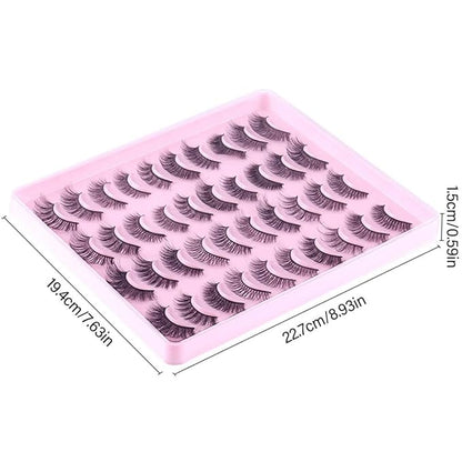 20 Pairs False Eyelashes, 3D Faux Mink Lashes Natural Look Wispy Fake Eyelashes 11-17MM Fluffy Volume Long Thick Lashes 20 Styles Mixed Pack