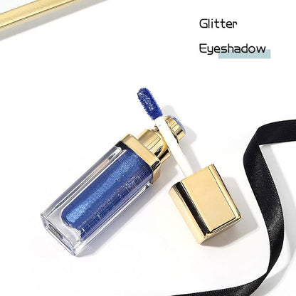 Kilshye Glitter Liquid Eyeshadow Shimmer Eye Shadow Metallic Eyeshadows High Pigment Eyes Shadow Long Lasting Waterproof Eyes Liquid Makeup for Women and Girls Pack of 1 (D- Blue 15)