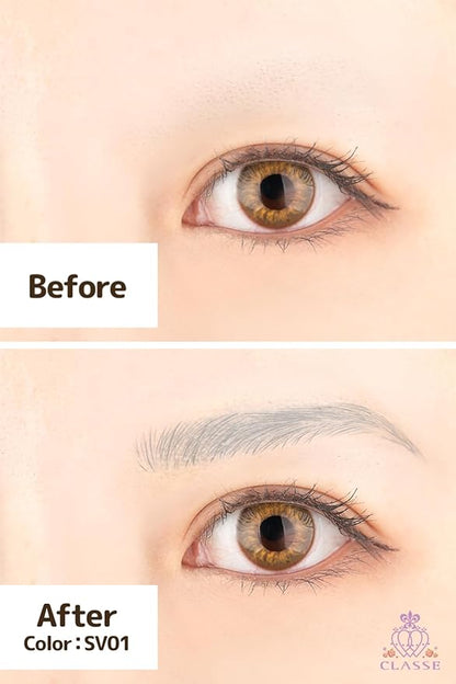 CLASSE Waterproof Eyebrow Tattoo Sticker, Colored for Cosplay, 12pair 4D Hair-Like temporary sticker on eyebrows, No water needed, peel off Painfuless, Simple Arch SV01 Gray