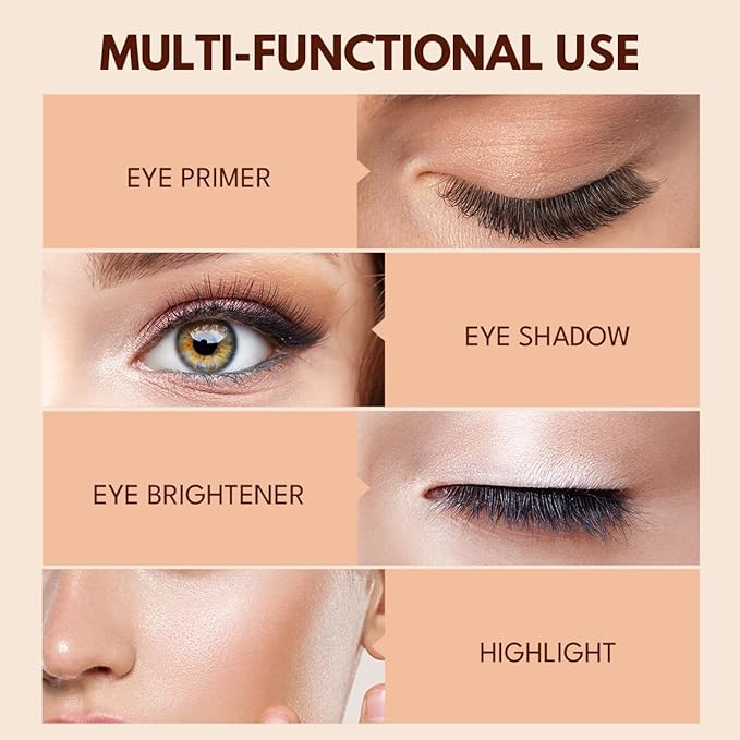 Eyeshadow Primer Base Long-Lasting Cream Eye Makeup Primer Shimmer, Waterproof Eye Base for Vibrant, Eyeshadow Concealer For Dry Skin Type, 0.35oz/count