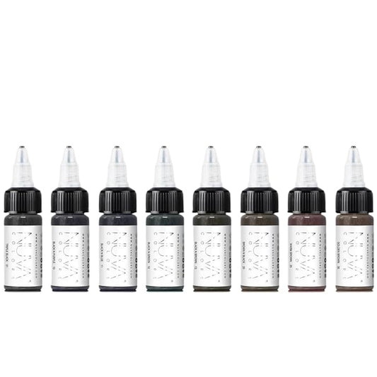 Permanent Eyeliner Pigment, Customizable, Cool Undertone for Microblading, Lash Line, Winged Eyeliner, Stardust or Smokey, Long-Lasting, Vegan, Made in USA, Eyeliner (8-Pack)