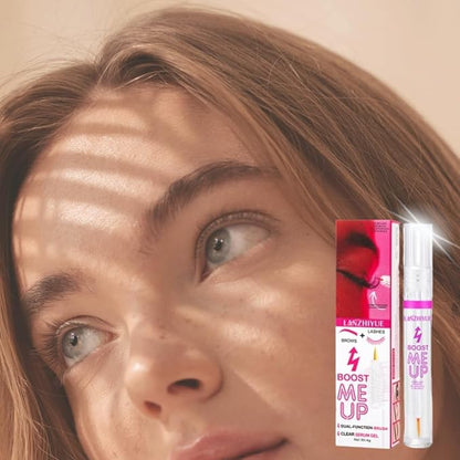 Dual-Function Brush Clear Serum Gel for Eyelash Growth, Deep Moisturizing, Improving Care, Waking Up Hair Follicles