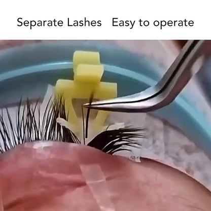 Eyelash Separator, Silicone Lash Extension Tool for Beginners Professional, Washable Reusable, Efficient Isolation Helper with 3 Colors (Yellow)