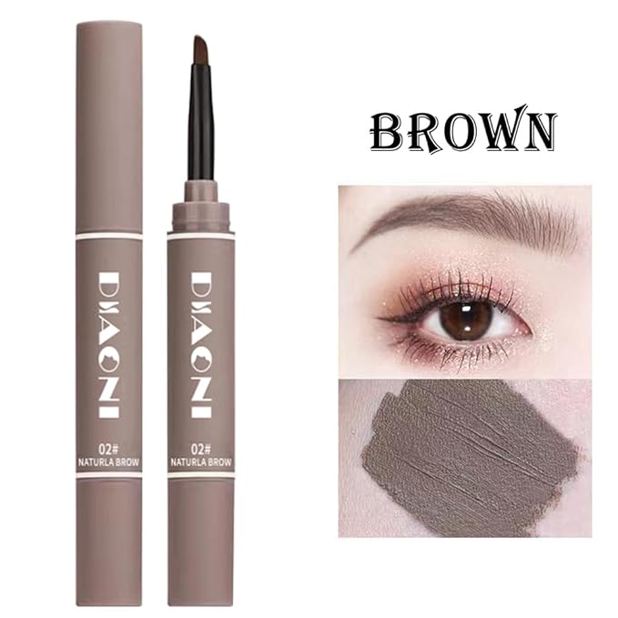 2 Different Eyebrow Cream,Eyebrow Pencil, with Eyebrow Brushes, Eye Makeup Long Lasting Waterproof and Smudgeproof Natural Looking Brows(Brown)