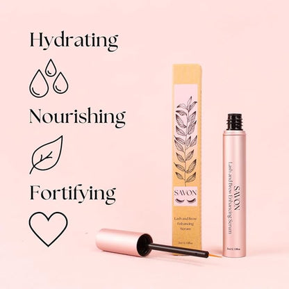 Organic Lash Growth Serum for Thicker, Longer Eyelashes and Eyebrows - with Biotin, Peptides, and Panthenol - Natural and Cruelty Free - USA - Lash and Brow Boost Serum - Eyelash Conditioner