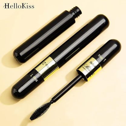 Waterproof 2in1 Mascara Cool Black Volume Length Mascara Long-lasting Curling Smudge-proof No Clumping