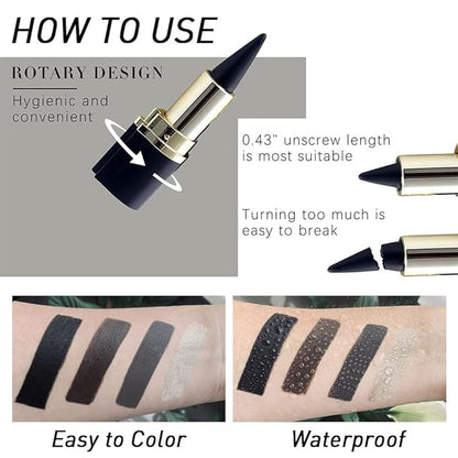 Kaely Black Gel Eyeliner Pencil,Waterproof Smudge Proof Eye Liner Pen,Cat Eye Goth Halloween Makeup,Eye Black Face Paint Lipstick Crayon,Color Colorful Eyeliner Eyeshadow Stick,04
