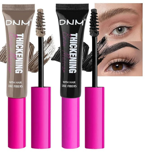 Tinted Thickening Brow Mascara,Brow Fast Sculpt,Waterproof, Transfer-proof, Brush to Fill in Eyebrows and Cover Gray Hairs - Cruelty Free (2pcs 01 Taupe &08 Black)