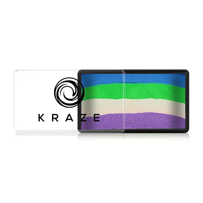 Kraze FX Dome Stroke - Serene (25 gm), Professional 1-Stroke Split Cake, Hypoallergenic, Non-Toxic, Water Activated Face & Body Painting Makeup Supplies for Sensitive Skin, Kid Safe, Adults