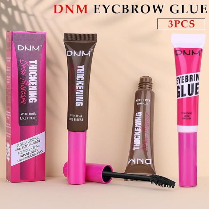 Tinted Thickening Brow Mascara,Brow Fast Sculpt,Waterproof, Transfer-proof, Brush to Fill in Eyebrows and Cover Gray Hairs - Cruelty Free (3pcs 06 Brunette &07 Espresso &09 transparent)