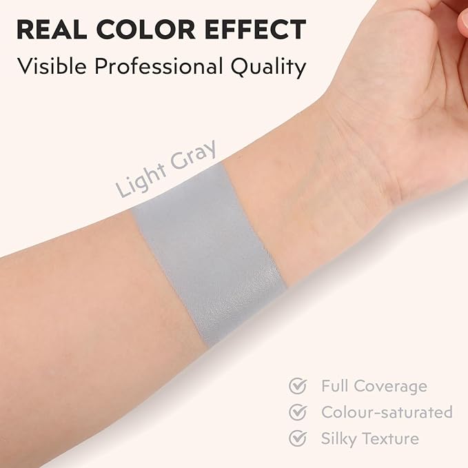 Light Gray Face Paint, Cream-based Body Paint Stick【Larger Capacity】【High Pigment】【Long Lasting】Professional Paint Makeup Product For Halloween/Masquerade/Cosplay/Movie Makeup, 1.06 Oz/30g