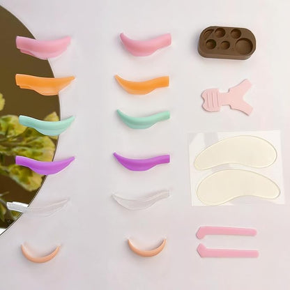 Katya Vinog Lash Lift Shields L Curl - Eyelash Lifting Shield, Bright Lami Lamination Roller, Silicone Perm Rod, No Glue On Eyelids, Soft Perming Pad Set for Lift and Tint - Ribbons & Eye Patches