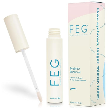 FEG Eyebrow Enhancer Growth Serum for Thicker Brows | Natural Brow Enhancing Serum for Growing and Thickening Eyebrows | Stimulates Natural Growth | 3ml | Single Pack