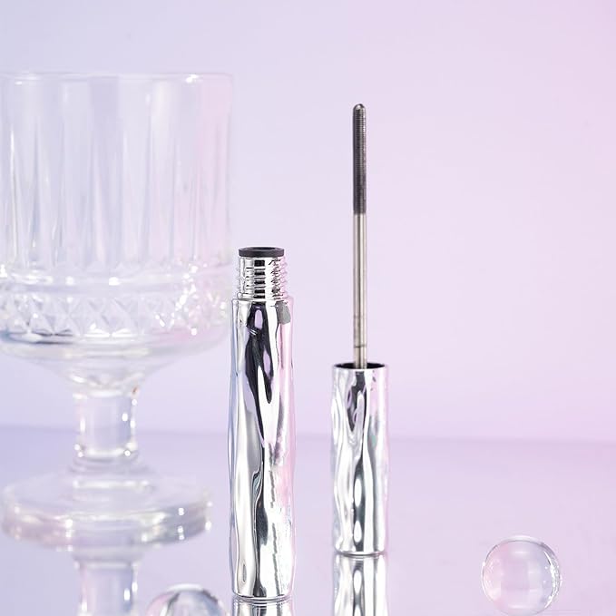 Metallic Tube Eyelash Primer, Volumizing & Lengthening Curling Mascara, Waterproof Smudge-Proof & Long-Lasting Tube Eyelash Primer, Natural Finish