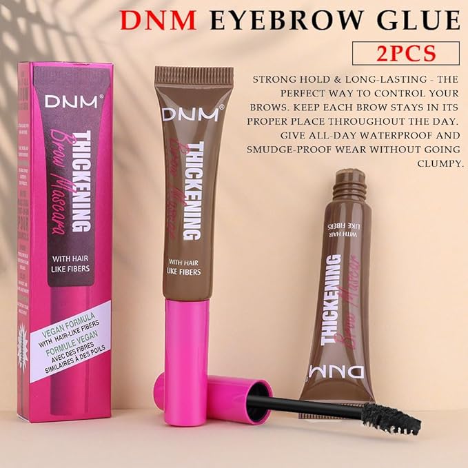 Tinted Thickening Brow Mascara,Brow Fast Sculpt,Waterproof, Transfer-proof, Brush to Fill in Eyebrows and Cover Gray Hairs - Cruelty Free - Light Medium Brown (2pcs 06 Brunette)